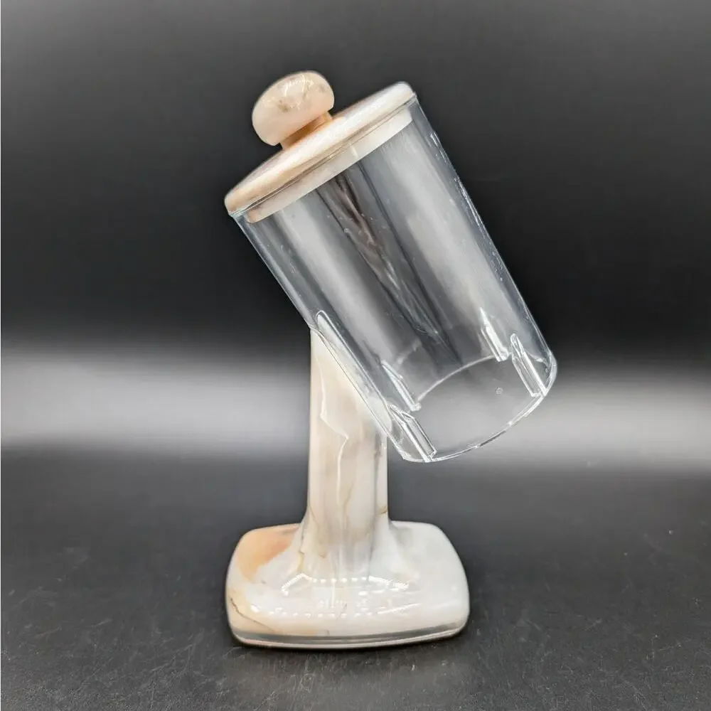 Vintage Cup Dispenser holder Plastic Marbled Free Standing Bathroom 1980s